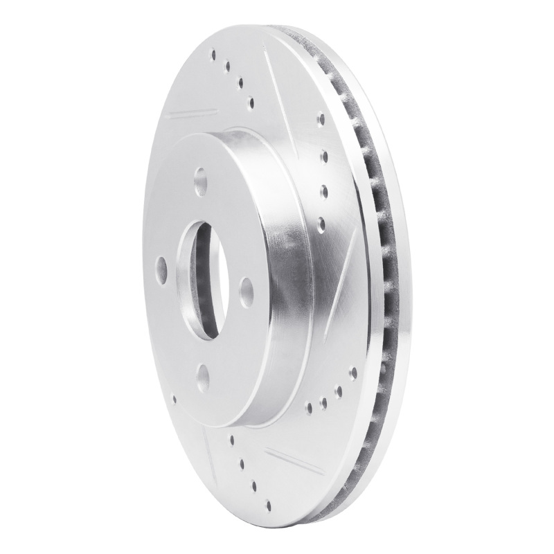 Chevrolet Cobalt Brake Rotor (1) - Front Right - R1 Concepts - Drilled & Slotted - Silver - `03-`10